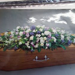 Coffin spray approx 4ft from £120. Approx 5ft from £150