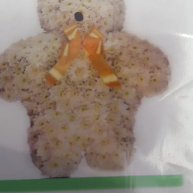 Rabbit £95. Small teddy £50. Sitting teddy £95. Teddy in basket from £50