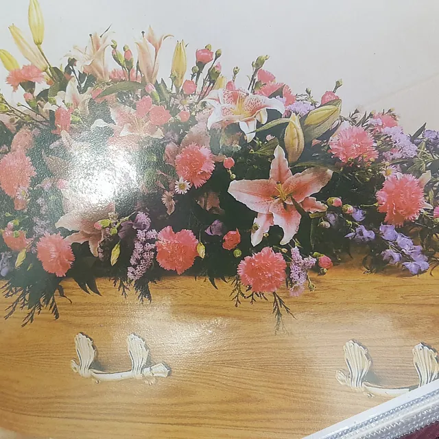 Coffin spray approx 4ft from £120. Approx 5ft from £150