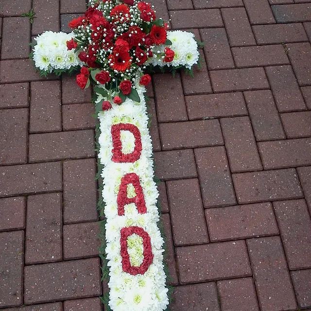 dad cross flowers